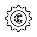 Euro quality seal line icon. Outline vector