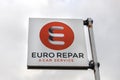 Euro repar sign in verviers belgium Royalty Free Stock Photo