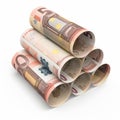 50 euro rolling banknotes Royalty Free Stock Photo