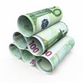 100 Euro rolling banknotes Royalty Free Stock Photo