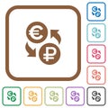 Euro Ruble exchange simple icons