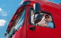 Euro Semi Truck Driver Royalty Free Stock Photo