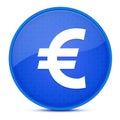 Euro sign aesthetic glossy blue round button abstract Royalty Free Stock Photo