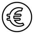 Euro sign in circle line icon. Euro coin y vector illustration isolated on white. Money outline style design, designed Royalty Free Stock Photo