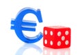 Euro sign with dices Royalty Free Stock Photo