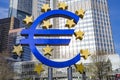 Euro Sign. European Central Bank ECB is the central bank for the euro and administers the monetary policy of the Eurozone in