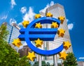 Euro sign at European Central Bank in Frankfurt, Germany Royalty Free Stock Photo