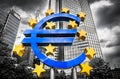 Euro sign at European Central Bank headquarters in Frankfurt, Ge Royalty Free Stock Photo