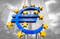 Euro sign at European Central Bank headquarters in Frankfurt, Germany Royalty Free Stock Photo