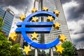 Euro sign at European Central Bank headquarters in Frankfurt, Germany Royalty Free Stock Photo