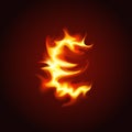 Euro sign of fire Royalty Free Stock Photo