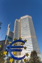 Euro sign in front of Eurotower