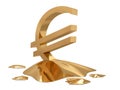 Euro sign golden melt