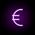 euro sign icon. Elements of web in neon style icons. Simple icon for websites, web design, mobile app, info graphics Royalty Free Stock Photo