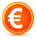 Euro sign icon natural orange round button Royalty Free Stock Photo