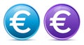 Euro sign icon sleek soft round button set illustration Royalty Free Stock Photo