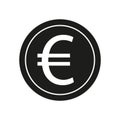 Euro sign illustration. Vector. Black icon on white background Royalty Free Stock Photo