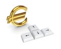 Euro sign and keyboard buttons.