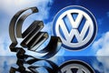 Euro sign with VW emblem