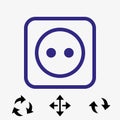 Euro socket icon stock vector illustration flat design