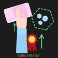 Euro srartup vector illustration