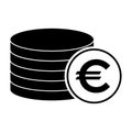 Euro stack coin, flat icon money design, cash sign vector illustration Royalty Free Stock Photo