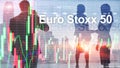 Euro Stoxx 50. STOXX50E. Index Eurozone concept. Royalty Free Stock Photo