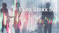 Euro Stoxx 50. STOXX50E. Index Eurozone concept.