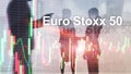 Euro Stoxx 50. STOXX50E. Index Eurozone concept. Royalty Free Stock Photo