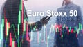 Euro Stoxx 50. STOXX50E. Index Eurozone concept. Royalty Free Stock Photo