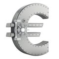 Euro symbol as combination safe box, 3D rendering Royalty Free Stock Photo