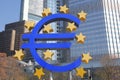 Euro symbol and bank area in Frankfurt