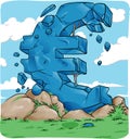 Euro symbol in crash for european Royalty Free Stock Photo