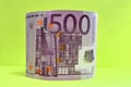 Five hundreds 500 Euro banknotes. Euro Bills Royalty Free Stock Photo