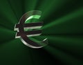 Euro symbol in green lights