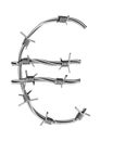 Euro symbol made of barbed wire