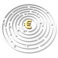 Euro symbol maze Royalty Free Stock Photo