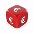Euro Symbol on Red Dice