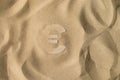 Euro Symbol Under the Sand Royalty Free Stock Photo