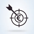 Euro target. vector Simple modern icon design illustration