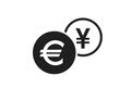 Euro to japanese yen currency exchange icon Royalty Free Stock Photo
