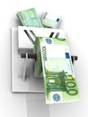 Euro in the toilet paper Royalty Free Stock Photo