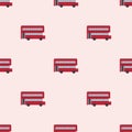 Euro trip tourism travel design double decker bus seamless pattern london transport vector illustration.