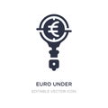 euro under magnifying glass search icon on white background. Simple element illustration from Business concept Royalty Free Stock Photo