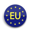 Euro union blue round button. Button eu, great design for any purposes. Stock image Royalty Free Stock Photo