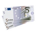 Vector drawing of a 3x5 Euro bills
