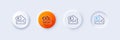 Euro via mail line icon. Send or receive money sign. Line icons. Vector