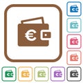 Euro wallet simple icons