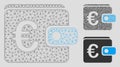 Euro Wallet Vector Mesh 2D Model and Triangle Mosaic Icon Royalty Free Stock Photo