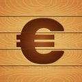 Euro on wooden background Royalty Free Stock Photo